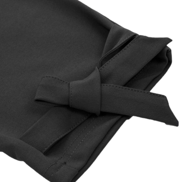 Black Casual High Waist Pencil Pants with Bow-Knot Pockets Size Medium. - Picture 5 of 8